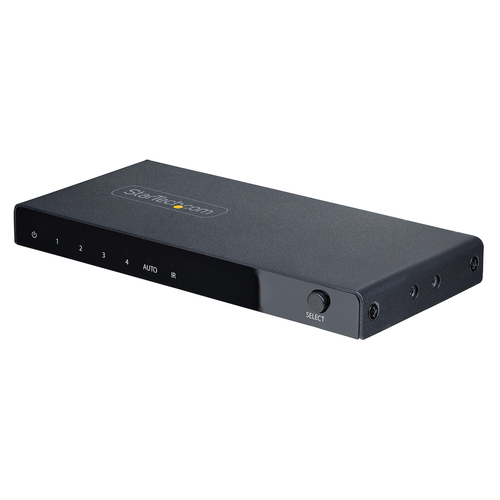 StarTech.com 4PORT-8K-HDMI-SWITCH, HDMI, Micro-USB, Metal, Black, 5 m, 1920 x 1080 (HD 1080), 1920 x 1200 (WUXGA), 2560 x 1080, 2560 x 1440, 3440 x 1440, 4096 x 2160,...