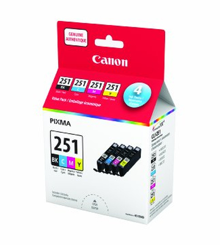 Canon CLI-251, Black, Cyan, Magenta, Yellow, Multi pack