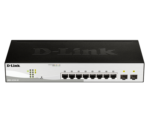 D-Link DGS-1210-10, Managed, L2, Gigabit Ethernet (10/100/1000), Full duplex, Rack mounting, 1U