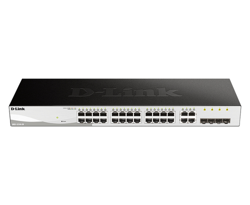 D-Link DGS-1210-28, Managed, L2, Gigabit Ethernet (10/100/1000), Full duplex, Rack mounting, 1U