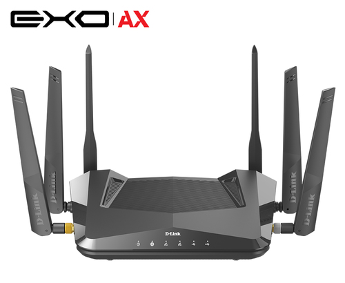 D-Link DIR-X4860, Wi-Fi 6 (802.11ax), Dual-band (2.4 GHz / 5 GHz), Ethernet LAN, Black, Tabletop router