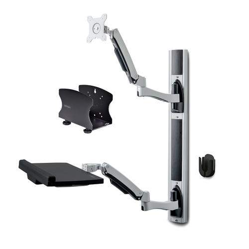 StarTech.com 2PASTSC-WALL-MOUNT, Black, 81,3 cm (32"), 10 kg, Wall, 68,6 cm (27"), 75 x 75,100 x 100 mm