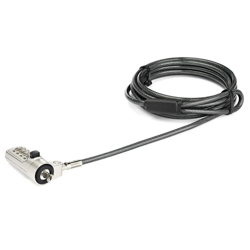 StarTech.com LTLOCKNBL, 2,043 m, Noble, Combination lock, Zinc steel, Black, Silver
