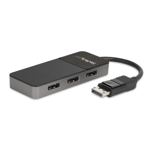 StarTech.com MST14DP123DP, DisplayPort, 3x DisplayPort, 7680 x 4320 pixels, Black, Grey, Plastic, 8K Ultra HD