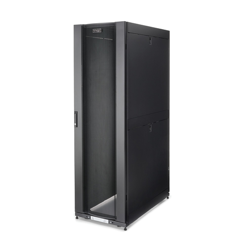 StarTech.com RK4242BK24, Freestanding rack, 42U, 1500 kg, Key lock, Cable management, Castor wheels