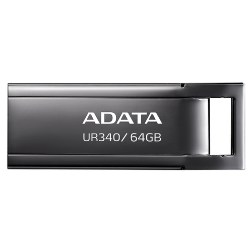 ADATA UR340, 64 GB, USB Type-A, 3.2 Gen 2 (3.1 Gen 2), 100 MB/s, Cap, Black