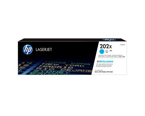 HP 202X High Yield Cyan Original LaserJet Toner Cartridge, 2500 pages, Cyan, 1 pc(s)