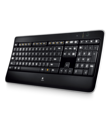 Logitech K800, Full-size (100%), Wired, USB, QWERTY, Black