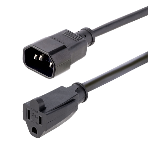StarTech.com 1415R-3F-POWER-CORD, 1 m, C14 coupler, NEMA 5-15R, SVT, 125 V