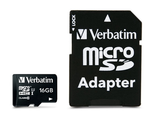 Verbatim Premium, 16 GB, MicroSDHC, Class 10, 80 MB/s, 10 MB/s, Black