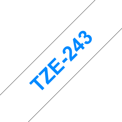 Brother TZE-243, Blue on white, TZe, China, 5 year(s), Brother, PT-200/1100/1130/1300/1160/1170S/1180/1200/2030/2730, ST-1150/1150DX