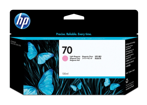 HP 70 130-ml Light Magenta DesignJet Ink Cartridge, HP Designjet Z2100, Z3100 and Z3200 Photo Printer series, Thermal inkjet, Magenta, Singapore, 40 mm, 202 mm