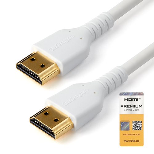 StarTech.com RHDMM2MPW, 2 m, HDMI Type A (Standard), HDMI Type A (Standard), Audio Return Channel (ARC), White