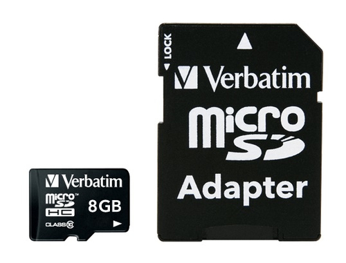 Verbatim Premium, 8 GB, MicroSDHC, Class 10, 10 MB/s, 10 MB/s, Black