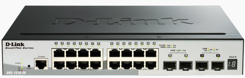D-Link DGS-1510-20, Managed, L3, Gigabit Ethernet (10/100/1000), Full duplex, Rack mounting