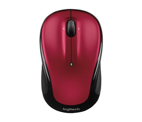 Logitech M325, Ambidextrous, Optical, RF Wireless, 1000 DPI, Red