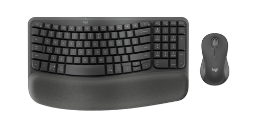 Logitech 920-012059, Wireless, RF Wireless + Bluetooth, Membrane, QWERTY, Graphite, Mouse included