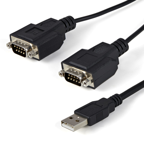 StarTech.com ICUSB2322F, Black, 2,1 m, USB 2.0 A, 2 x DB-9, Male, Male