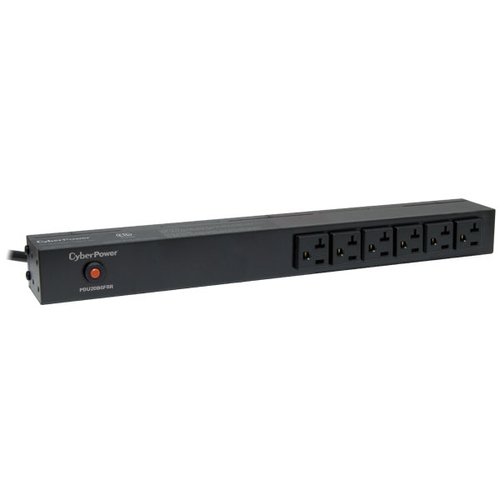 CyberPower PDU20B6F8R, Basic, 1U, Horizontal/Vertical, Black, 14 AC outlet(s), NEMA 5–20R