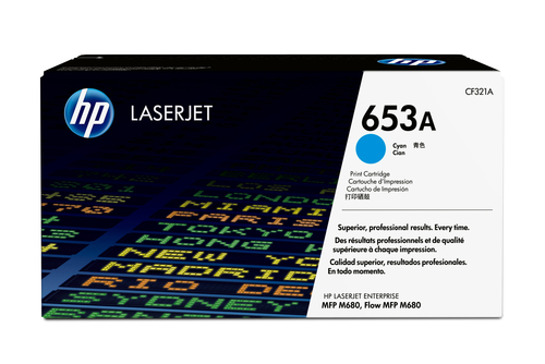 HP 653A Cyan Original LaserJet Toner Cartridge, 16500 pages, Cyan, 1 pc(s)
