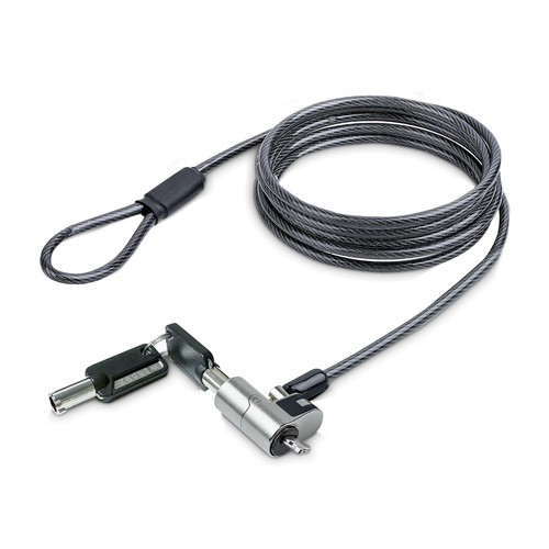 StarTech.com NANOK-LAPTOP-LOCK, 2 m, Nano, 2 Keys, Plastic, Steel, Zinc, Black, Silver
