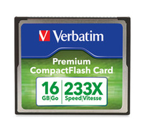 Verbatim 97982, 16 GB, CompactFlash, 10 MB/s, 9 MB/s, Black